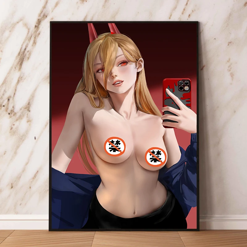 

Chainsaw Man Anime Sexy Girl Power Makima Custom Print Canvas Poster Print Wall Art Living Room Anime Home Decoration Gift