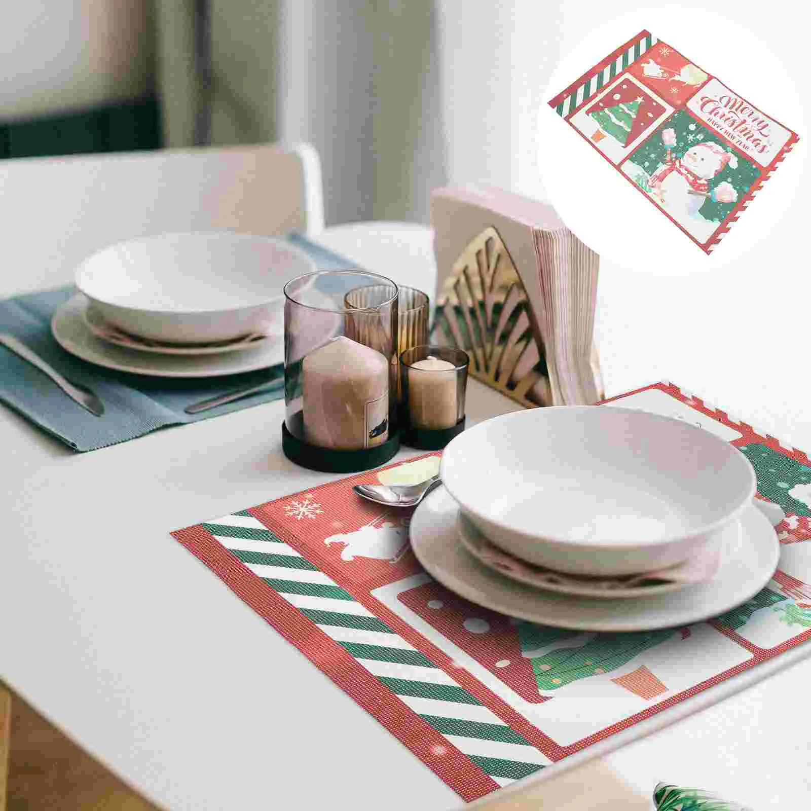 

Christmas Placemats Tablecup Mat Cotton Coaster Coasters Placematnon Decorations Dish Drying Burlap Set Rustic Room Diningpad