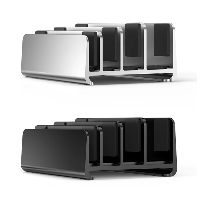 

Vertical Laptop Stand, 4 Slot Desktop Holder Gaming Laptops Support Bracket Adjustable 4 in 1 Design Space-Saving
