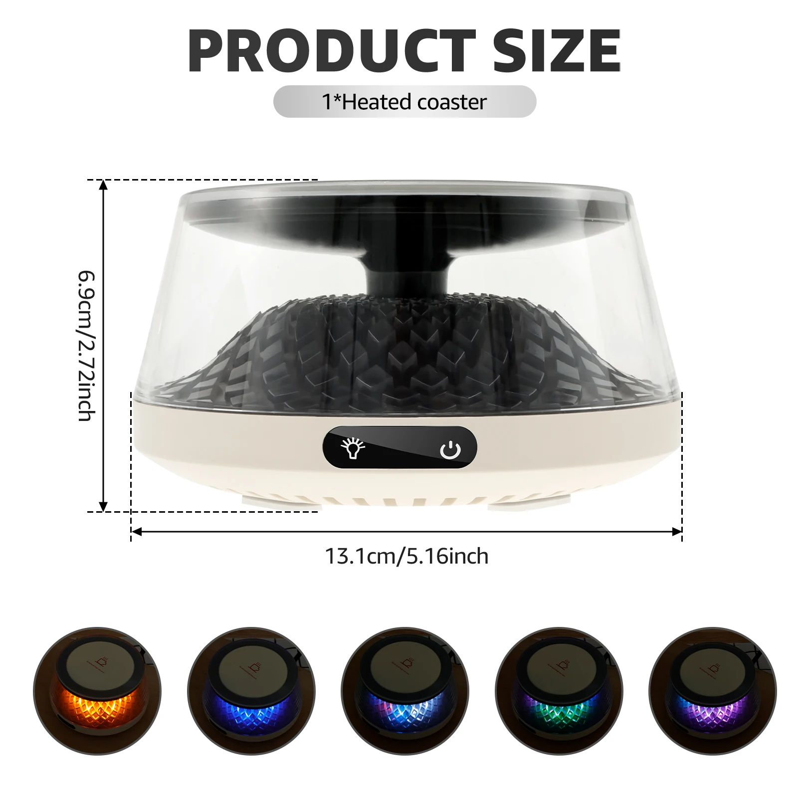 Электрическая грелка для кружек с 7 эффектами освещения 4 настройками