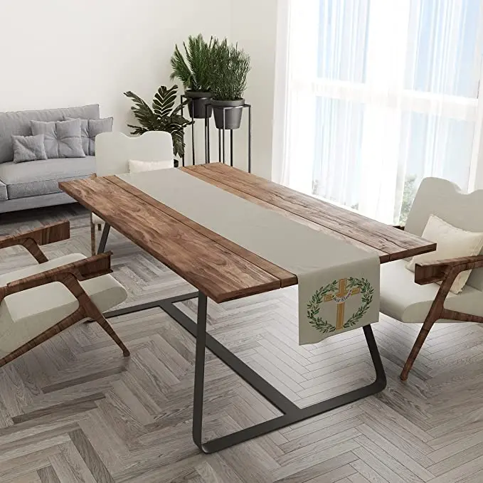 Счастливая Пасхальная настольная дорожка He Is повышение сезонный венок летний