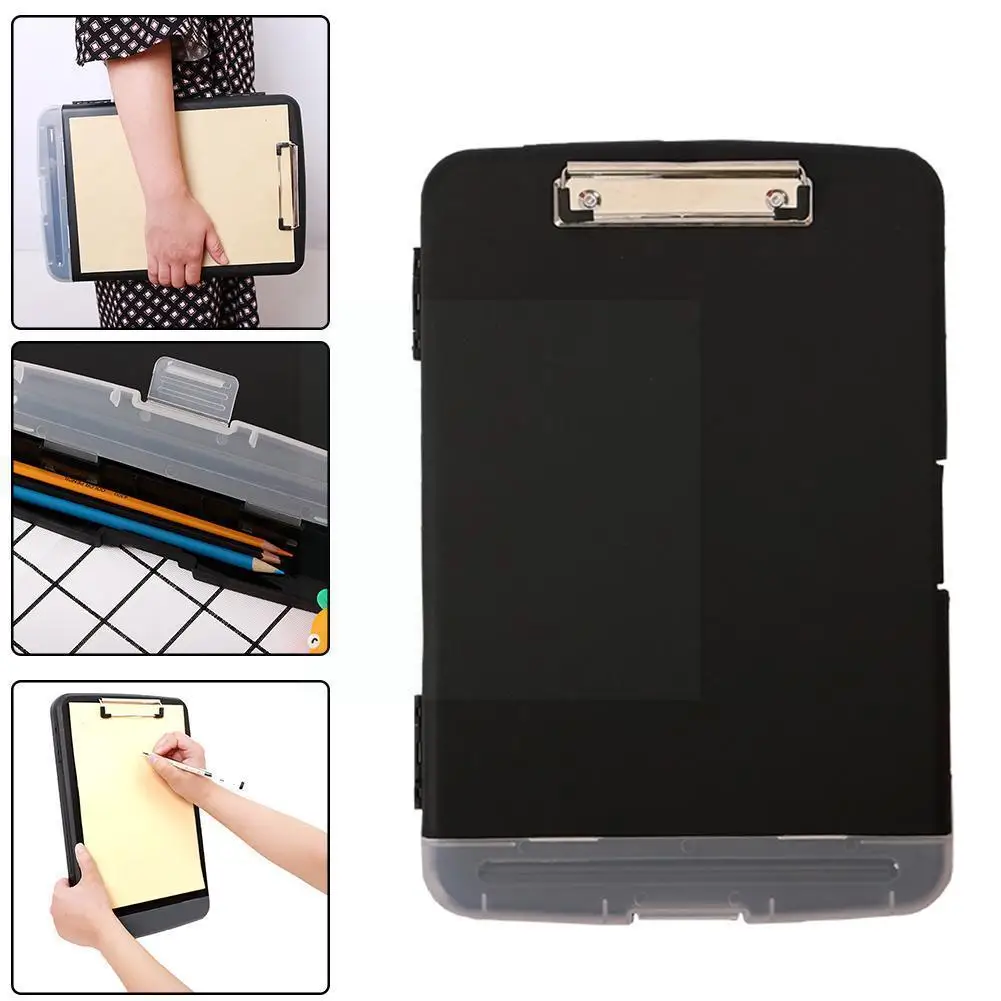 

1pcs Board Folder File Box Outdoor Waterproof Paper Plastic Clip File Copy Multi-function File Desktop Board A4 Box Storage B5d5