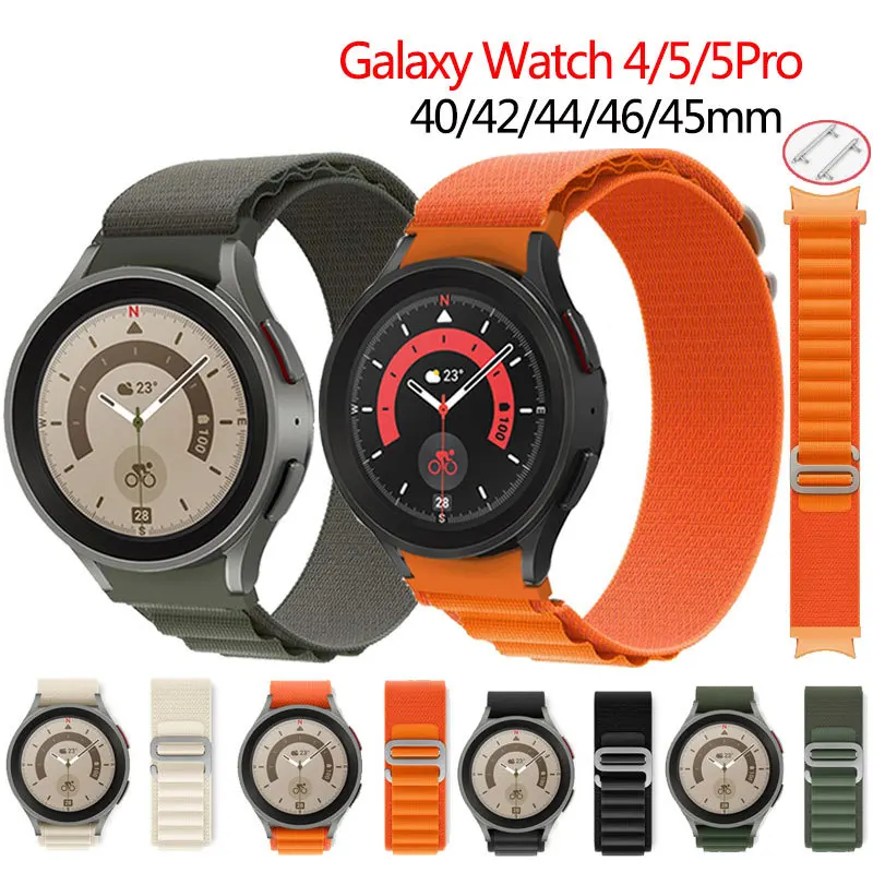 

Ремешок 20 мм 22 мм для Samsung Galaxy Watch 5 Pro, браслет для active 2 Gear S3, альпийская петля, correa Galaxy watch 4 44 мм 40 мм