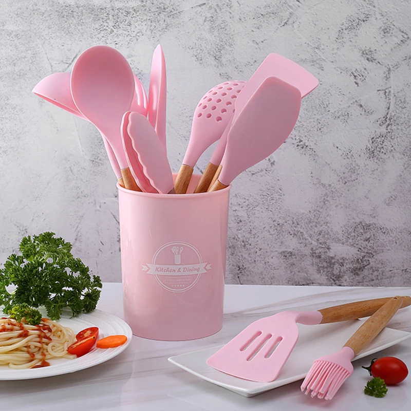 

Best Gadget Kitchen Cooking Tools Camping 12 Pieces Silicone Handle Kitchen Utensil Set