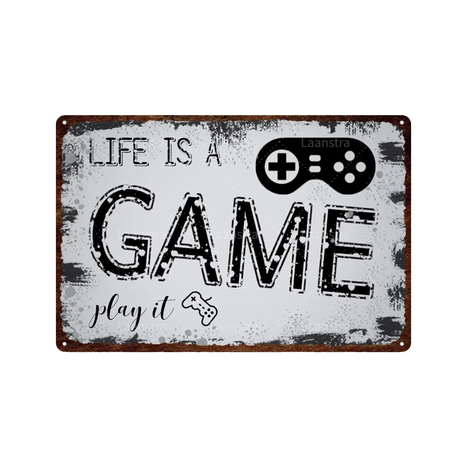 Плакат Декор Play Zone Оловянная вывеска Винтажные металлические знаки для геймера