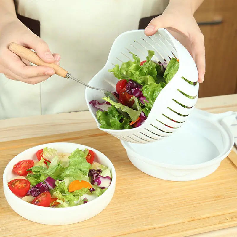 

1 Pcs Chopper Vegetable Salad Cutter Cutting Bowl Vegetable Slices Cut Fruit for Kitchen Tools Accessories Gadgets Kitchen Items