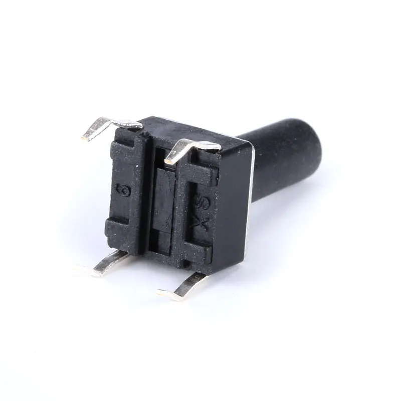 20 шт. 6*6*12 мм 4 контакта Стандартный сенсорный выключатель питания черная