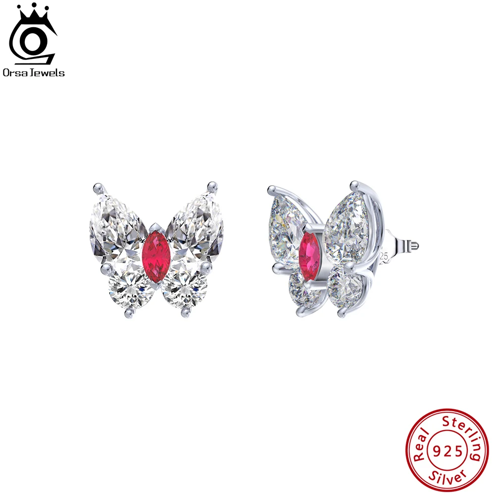 

ORSA JEWELS изысканные серьги из стерлингового серебра 925 пробы с бабочкой 8А премиум класса с кубическим цирконием для женщин Подарки на день рождения серьги LZE10