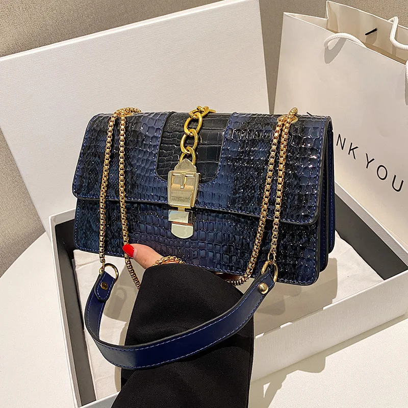 

Модная женская сумка-слинг на цепочке, сумка-Кроссбоди из искусственной кожи со змеиным узором для женщин, новая дизайнерская сумка-мессенджер на плечо, маленькие сумочки