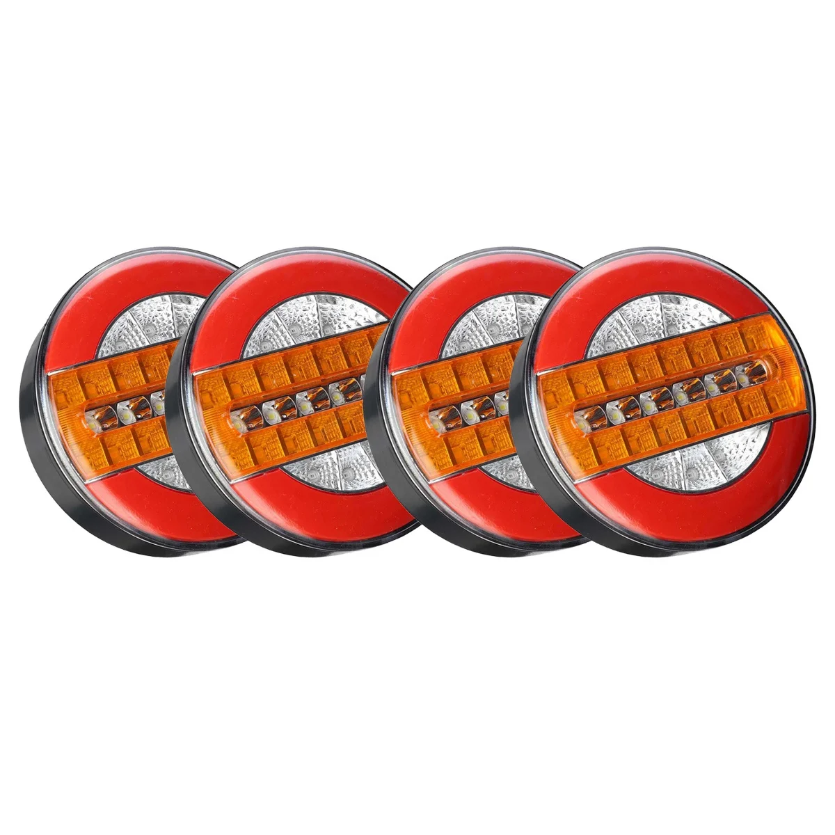 

4X Waterproof LED Trailer Truck Rear Tail Light Reverse Brake Stop Lights Car Boat Bus Caravan Flowing Turn Signal Lamp