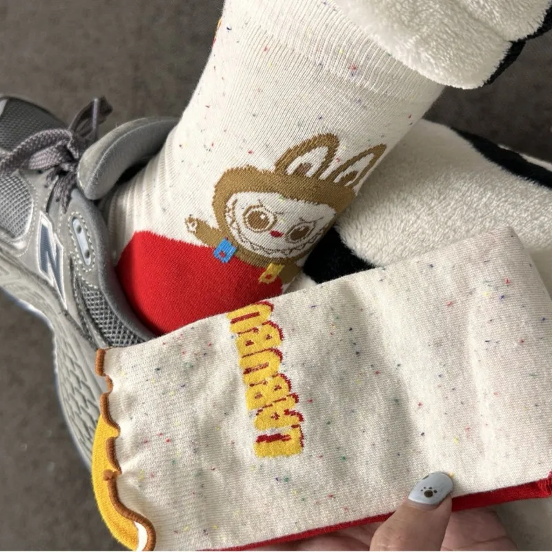 Labubus носки для взрослых и детей женские чулки в стиле аниме зимние теплые