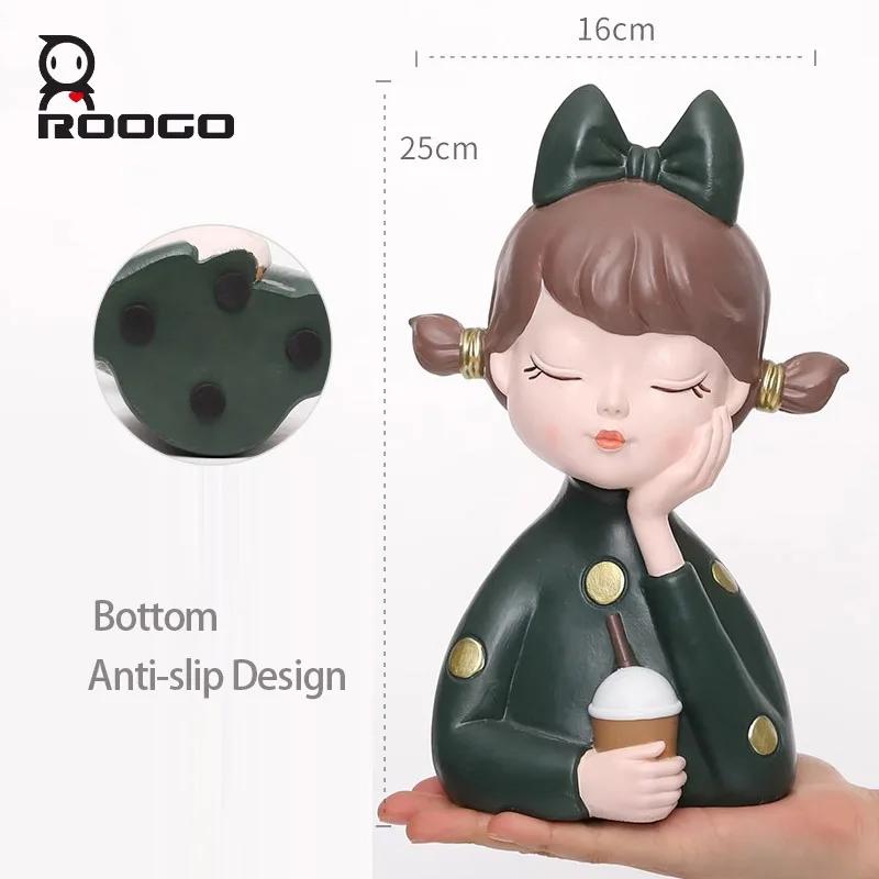 Roogo Girl Орнамент Художественный портрет Скульптура Статуя головы из смолы