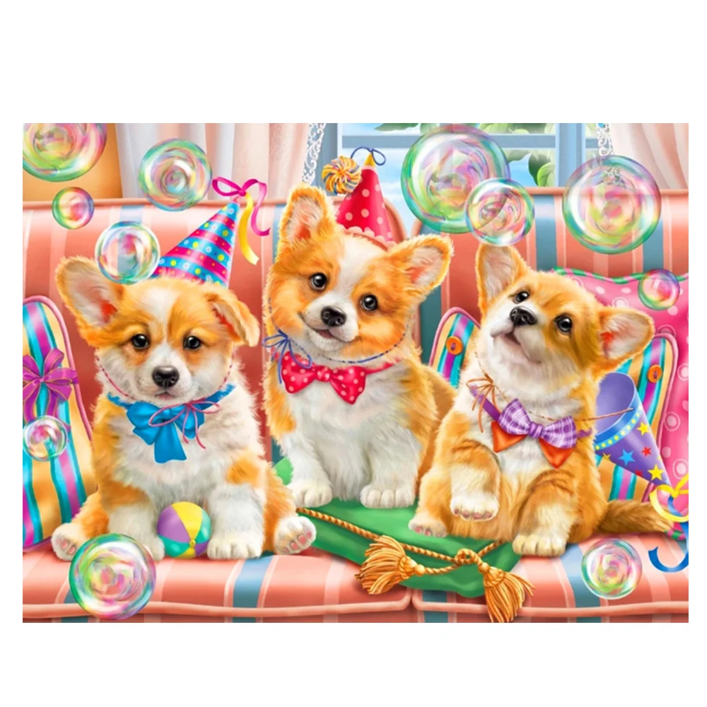 

DIY Diamond Painting Dog 5D Full Square Drill Embroidery Animal Mosaic Picture Art Kits Decoration For Home