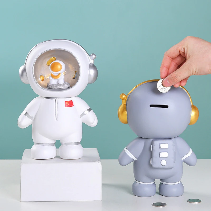 

Astronaut Money Box Night Light Resin Savings Box Coins Piggy Bank Children Coin Boxes Children Toy Gift Home Decor