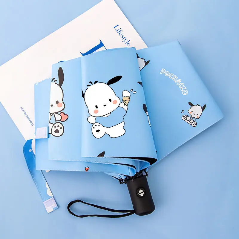 

Sanrio Kawaii Pochacco Automatic Umbrella Boys Girls Student Rain and Shine Folding Sunscreen Cartoon Cute Umbrella Toys for Kid