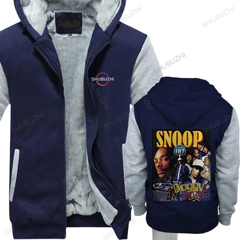 

men's winter jacket brand sweatshirt hooded black new Snoop Doogie Dogg bigger size man vintage loose style thick zipper hoody