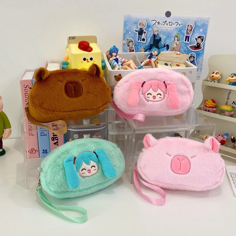 Hatsune Miku Аниме Фигурка Пенал Сакура Хацунэ Мику Косметичка Девушки Зимние Сумки
