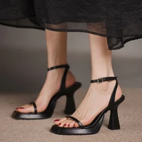 summer high heels sandals womens thick heel square toe open toe shoes sexy waterproof design platform sandales sandalias mujer