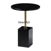 yj natural marble side table corner table small coffee table modern minimalist side cabinet nordic round table