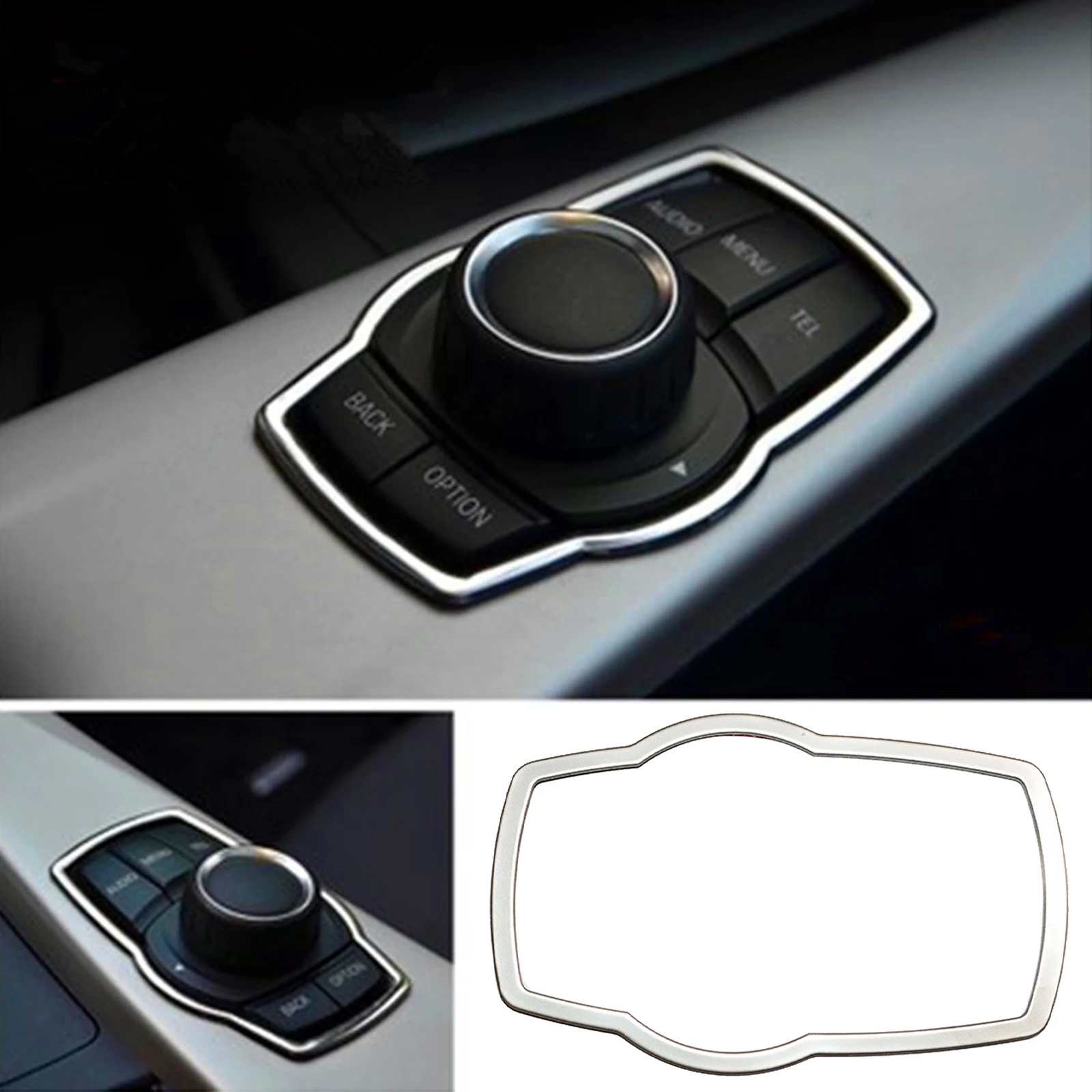 

Новинка интерьер автомобиля из алюминиевого сплава мультимедийная Кнопка крышка Накладка подходит для BMW 1 / 3 / 4 / 5 / 7 серии X1 X3 X4 X5 X6 2013 2014