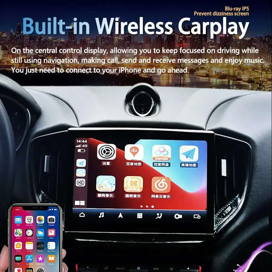 Фото Приемник CarPlay 10,26-дюймовый мультимедийный плеер для Maserati Ghibli 2014-2020, автомобильный радиоприемник, GPS-навигация, Blu-Ray-экран №3
