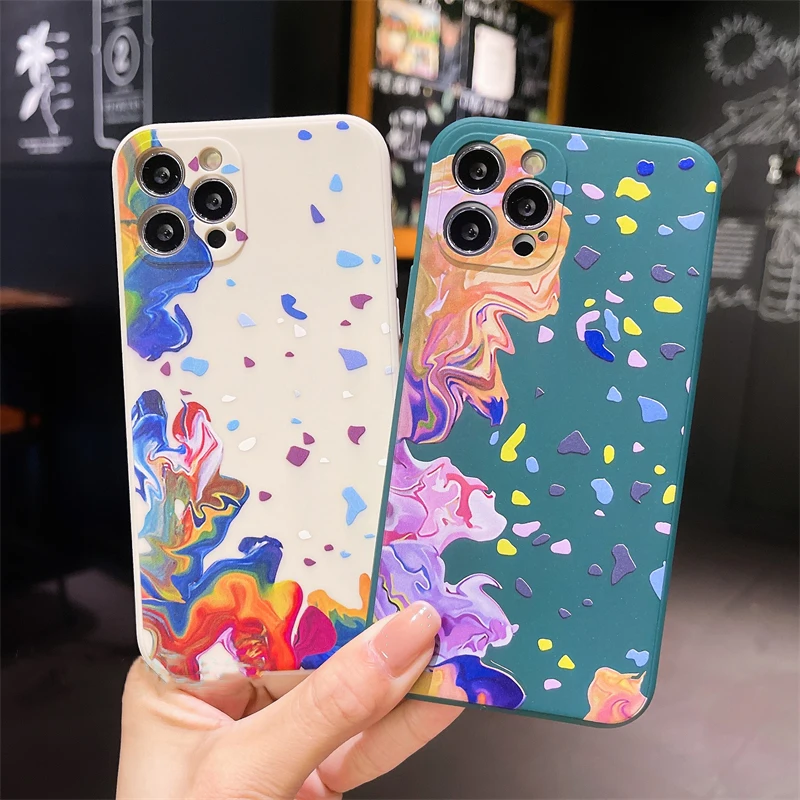 

NOHON Case For APPLE IPHONE 13 12 11 PRO MAX MINI XS XR 8 PLUS SE 2020 7 6S Colored spots Fashion Anti-Drop cover