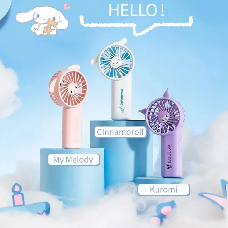 

1800 мАч Hellokitty Kuromi Melody официальный оригинальный мультяшный ручной вентилятор Kawaii Usb перезаряжаемые мини-вентиляторы милые подарки на день рождения