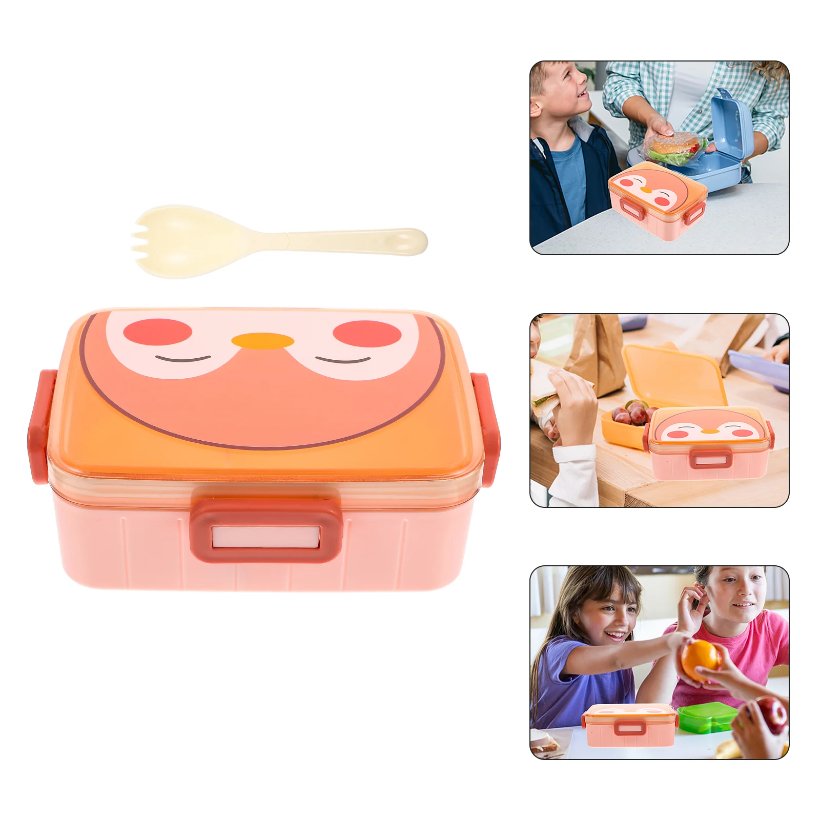 

Box Bento Lunch Container Kids Fruitkidmeal Case Strap Salad Prep Reusable Portablepupil Sealing Puiple Children Travel