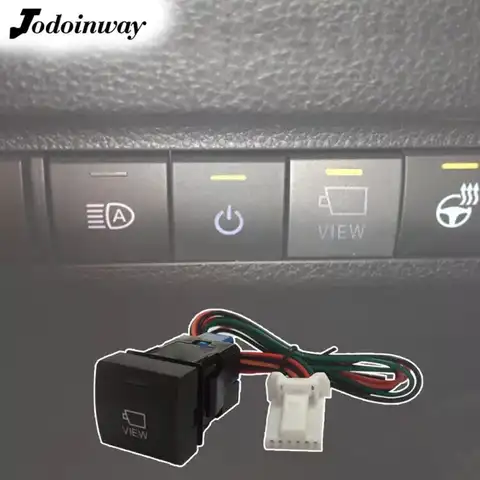 Автомобильная светодиодная кнопка управления камерой с подсветкой, переключатель с проводными аксессуарами для Toyota Camry 2018 Avalon RAV4 2019 2020 Prado ...