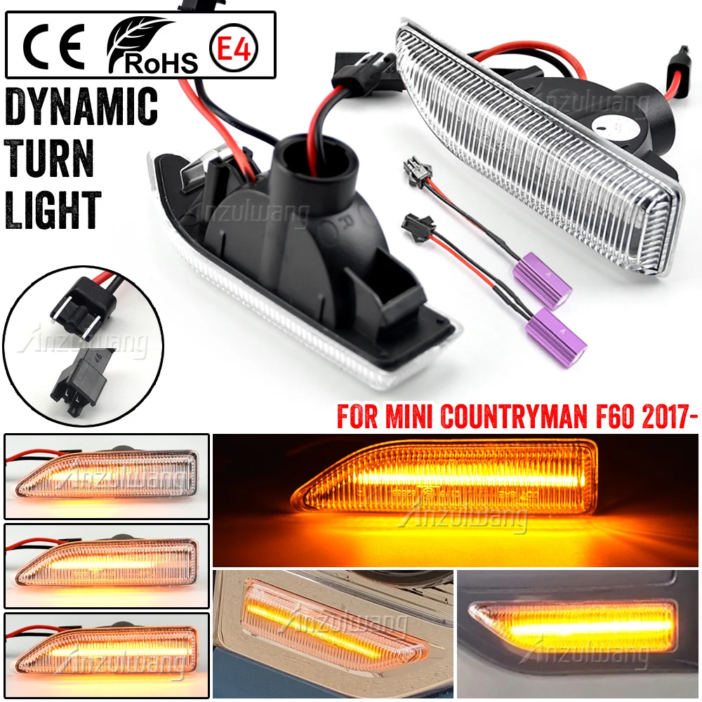 

2X динамический фонарь для поворотников, боковые фонари, ретранслятор, фонари для MINI F60 Country Man 2017-2020
