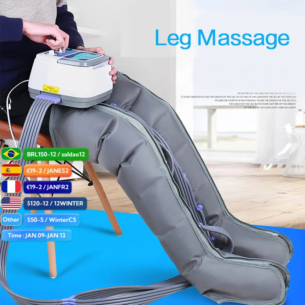 

Leg Massager with Air Compression Electric Calf Leg Massager Foot Massage Air Pressure Pressotherapy Improve Blood Circulation