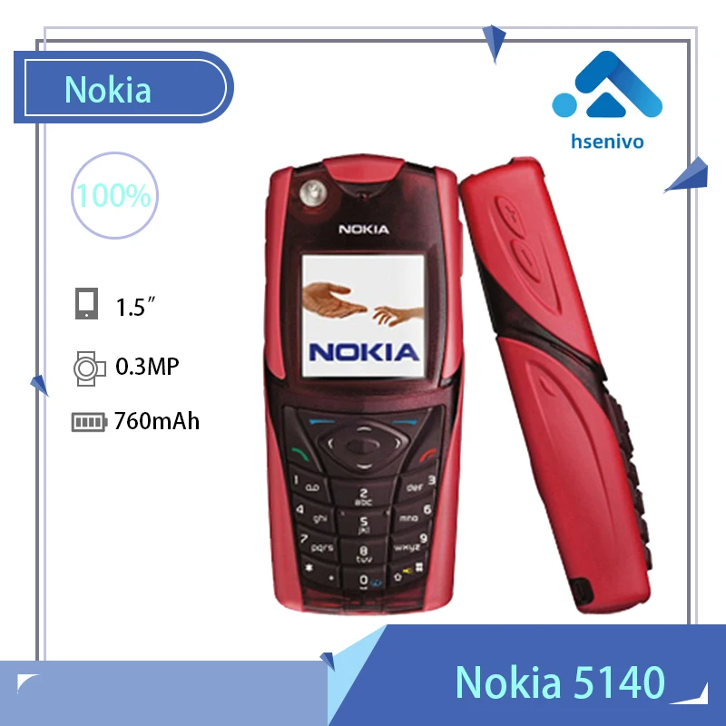

Nokia 5140 refurbished-Original Unlocked Nokia 5140i phone 1.5' GSM 2G GSM Bar phone with one year warranty free shipping