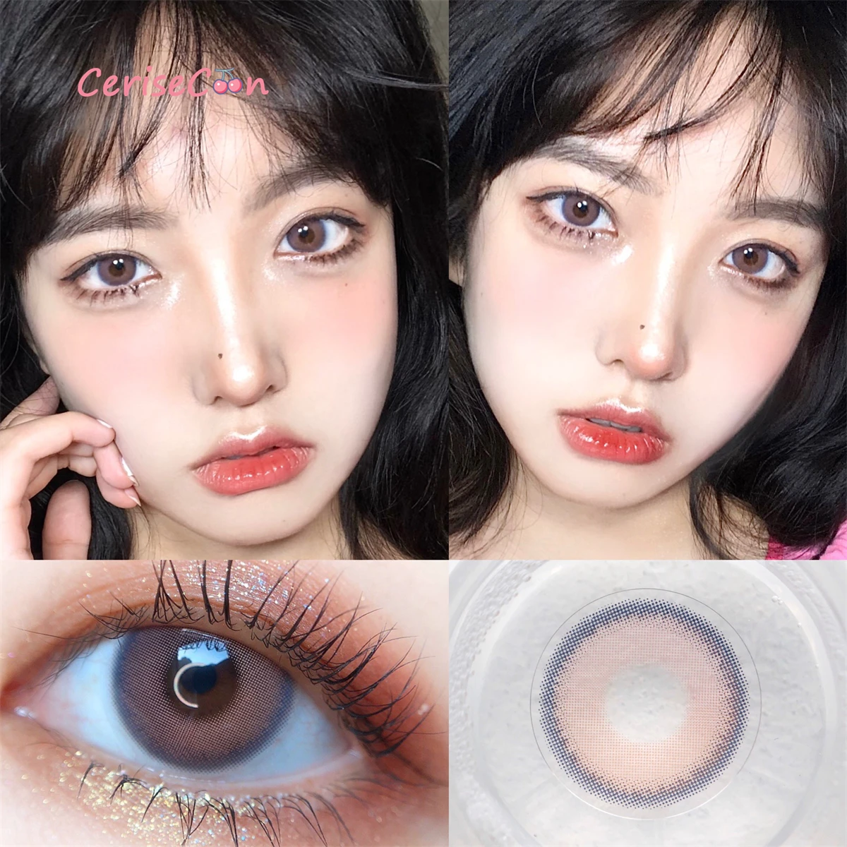 

Cerisecon Sunset Pink Colored Contact Lenses pure Cosmetic big beauty pupil lens for Eyes yearly Myopia prescription degrees