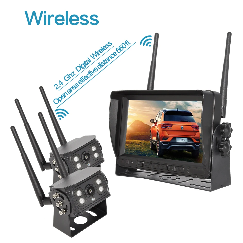 

Беспроводной 7-дюймовый автомобильный видеорегистратор, монитор заднего вида с поддержкой Wi-Fi