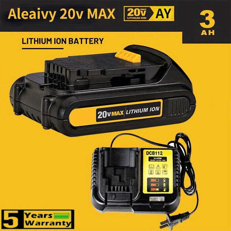 DCB201 20V 3000mAh Lithium Battery Replacement for DeWalt 18v 20Volt Max  Lithium Ion Battery DCB206 DCB205 DCB203 Power Tools