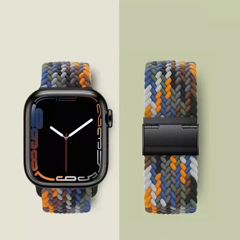 

Strap For Apple watch band 45mm 44mm 42mm 49mm 38mm 40mm 41mm Braided solo loop bracelet correa iwatch series 7 8 9 5 SE 6 Ultra