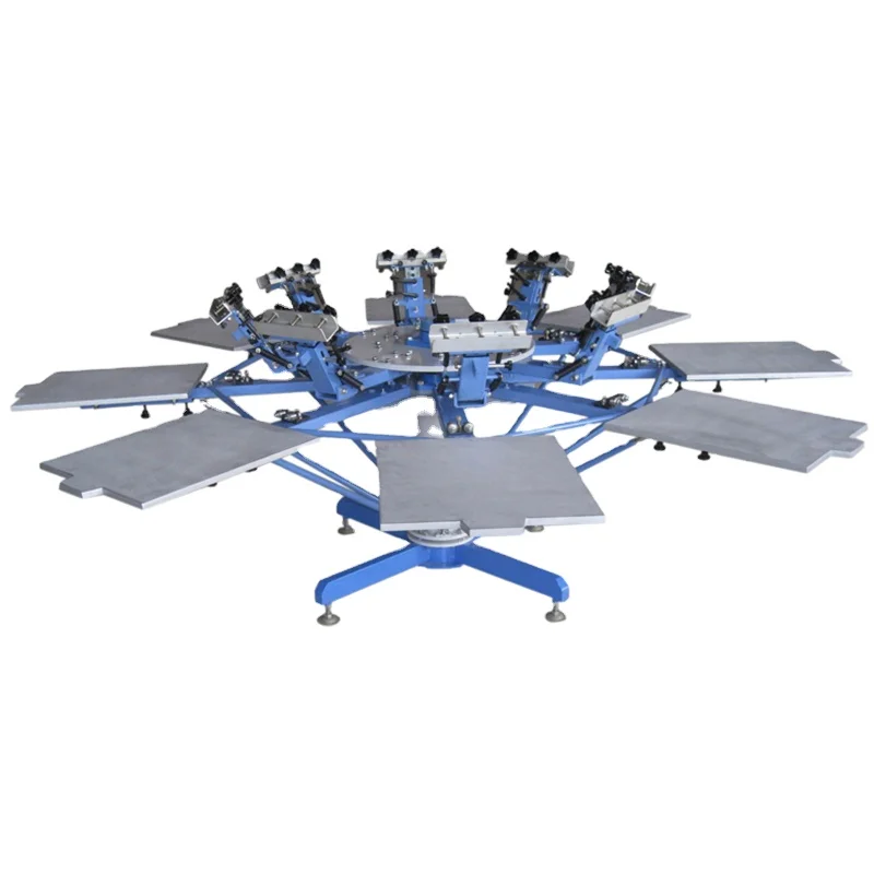 Ручная 8-цветная 8-станционная машина для шелкографии одежды с микрорегулировкой