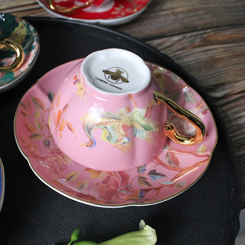 Высококачественный керамический набор чашек и блюдец, чашка для послеобеденного чая с узором «мандаринка», кофейная чашка, подарок для сада