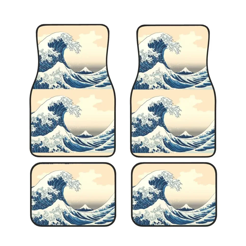 Автомобильные водонепроницаемые резиновые коврики The Great Wave Off Kanagawa 4 шт.