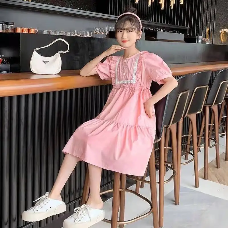 Children Casual Dresses Fashion Girls Dress Summer School Costumes Teen Party Princess Kids Clothes Frock Vestidos 6-14 Years