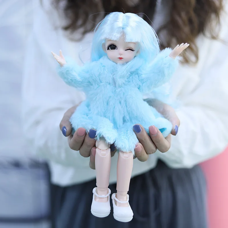 Мягкое меховое пальто с длинным рукавом для кукольной одежды верхняя одежда 28/30