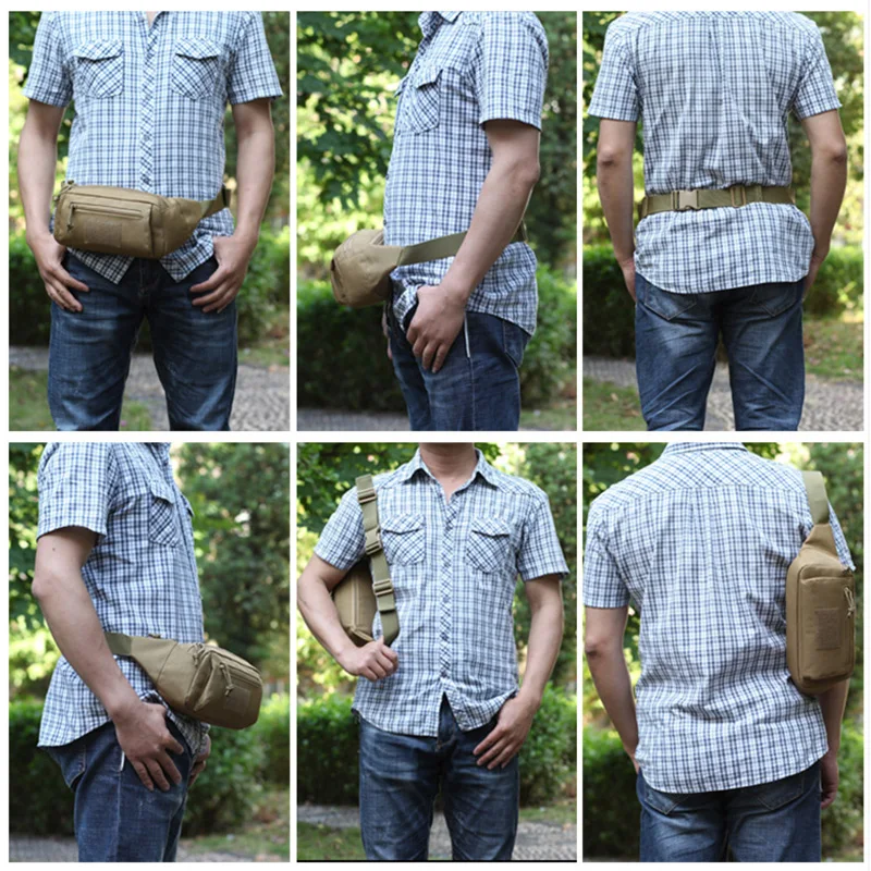 Sports Running Waist Bag Women Pocket Phone Bag Small Gym Bag Nature Hike Tactical Belt Bag Men Shoulder Purse Camping Equipment