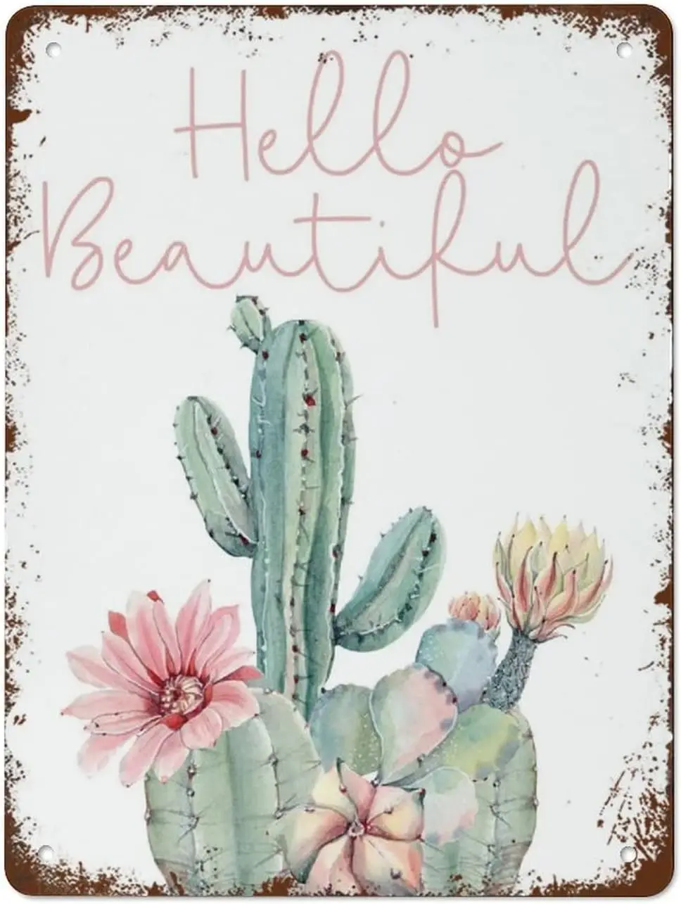 Металлическое украшение для сада искусственное ванной комнаты Hello Cactus