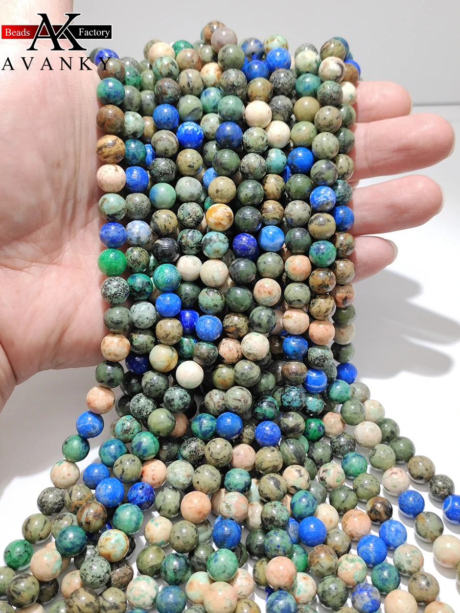 

Natural Stone Phoenix Lapis Lazuli Quartz For Jewelry Making Round Spacer Beads Diy Bracelets Necklace Accessories 15"6-10mm