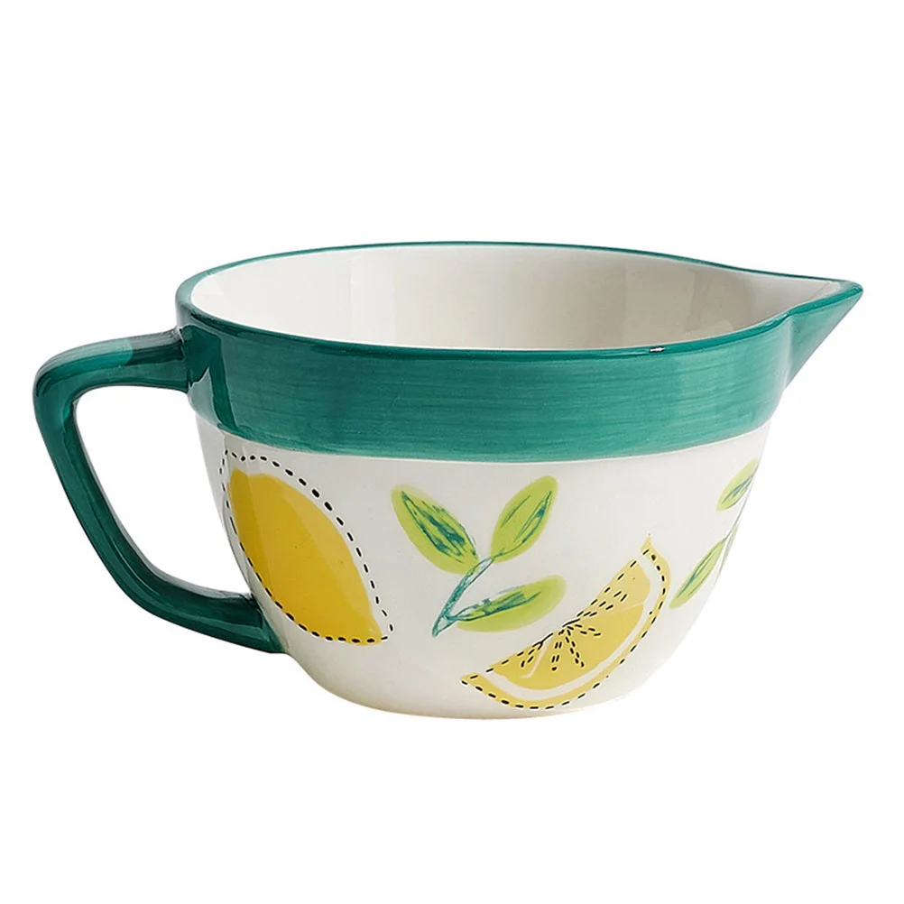

Bowl Ceramic Bowls Porcelain Pitcher Mixingmeasuring Batter Spout Pour Vegetable Cookingmug Handlesoup Cereal Cream Ice Creamer