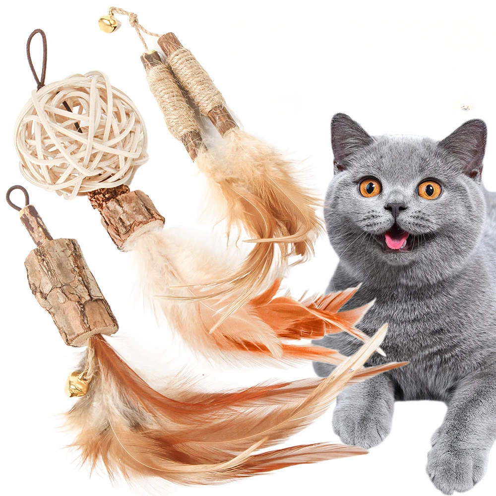 

Tease The Cat Stick Feather and Bell Replacement Heads for Cat Teaser Wand Toy