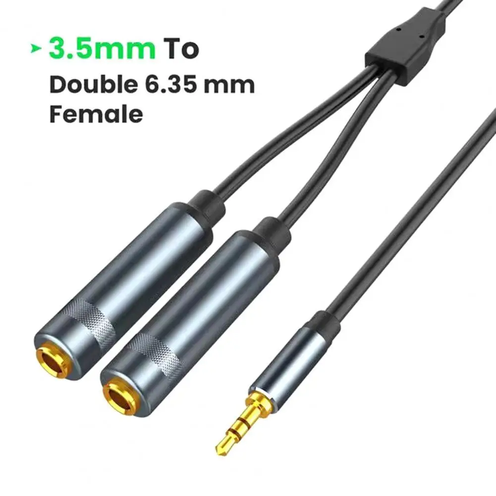 

Audio Cable Wide Compatibility Strong Signal TPE 3.5mm to Dual 6.35mm Audio Stereo Cord Splitter for Mixing Console
