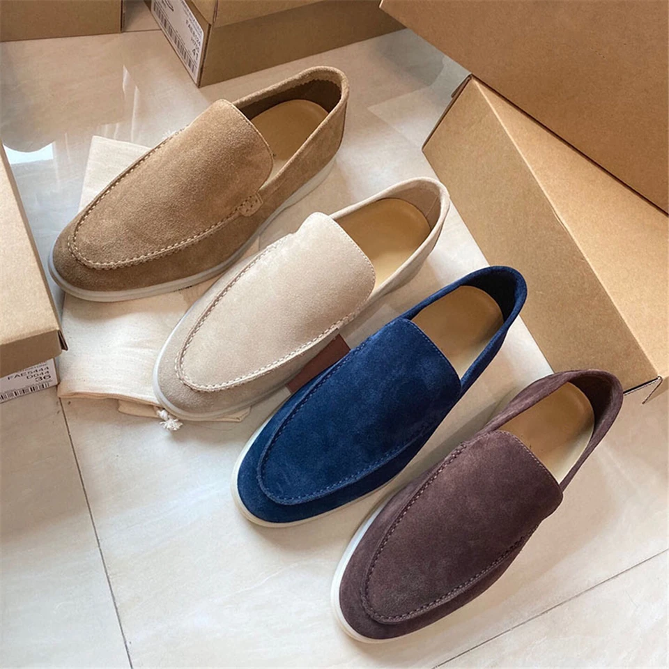 

Suede Casual For Men Women Flat Shoes Top Quality Slip On Lazy Loafers Simple Cozy Leisure Mules Multicolor Driving Walk Shoes