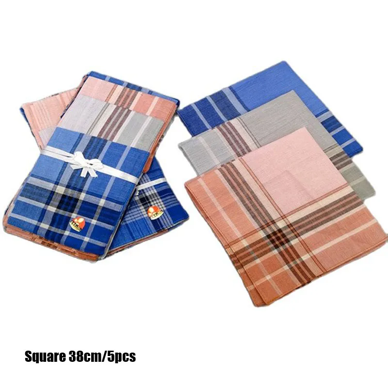 Pocket Scarf Handkerchiefs Washcloth Hand Towel 5pcs 38cm