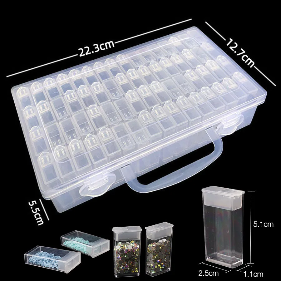

28/56/64/128 Pcs Slot Diamond Painting Tools Accessories Beads Container Kits Storage Organizer Stone Storage Convenience Box